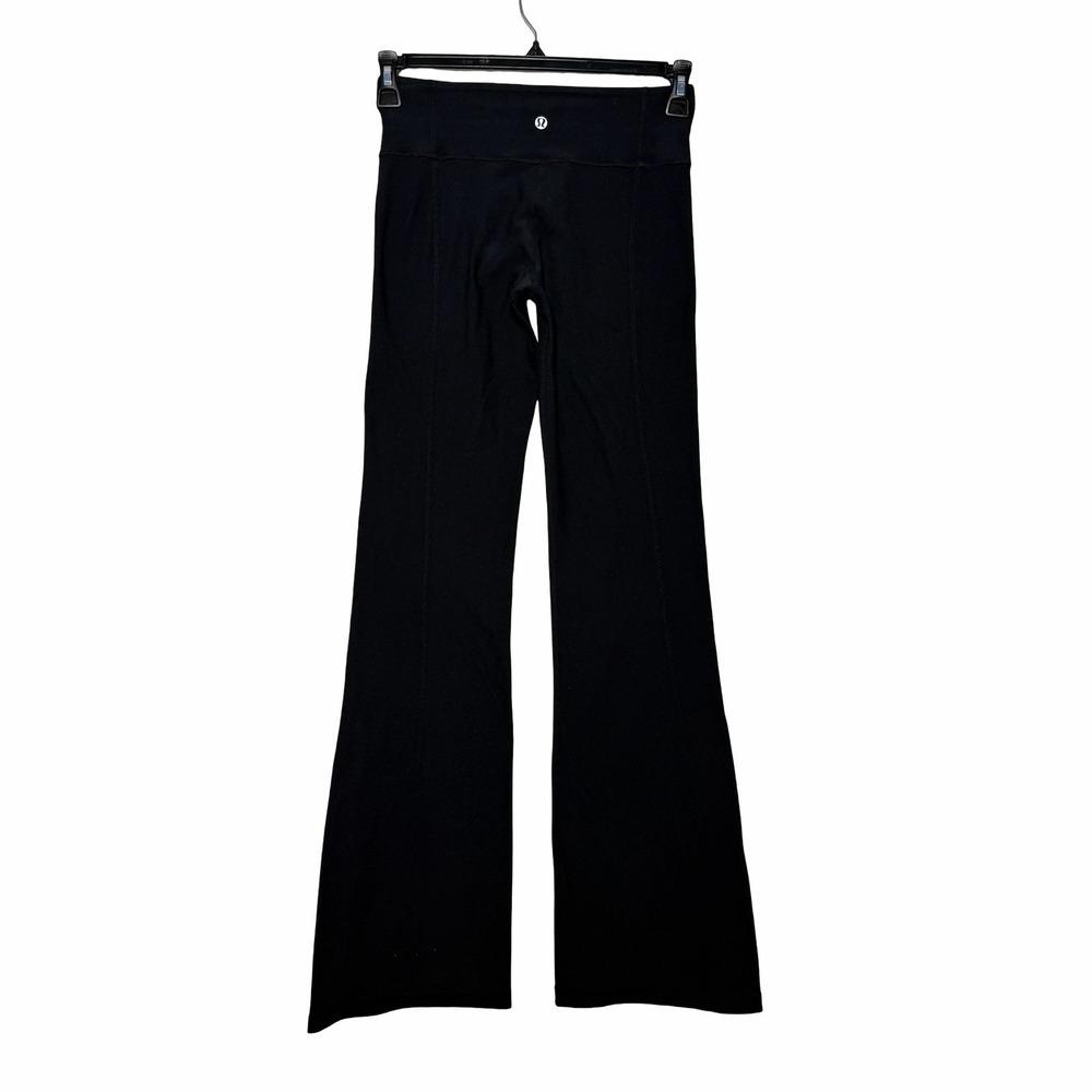 Lululemon Womens Groove Flare Yoga Reversible Pants 4 Black Colorblock Waist Y2K - Picture 10 of 16